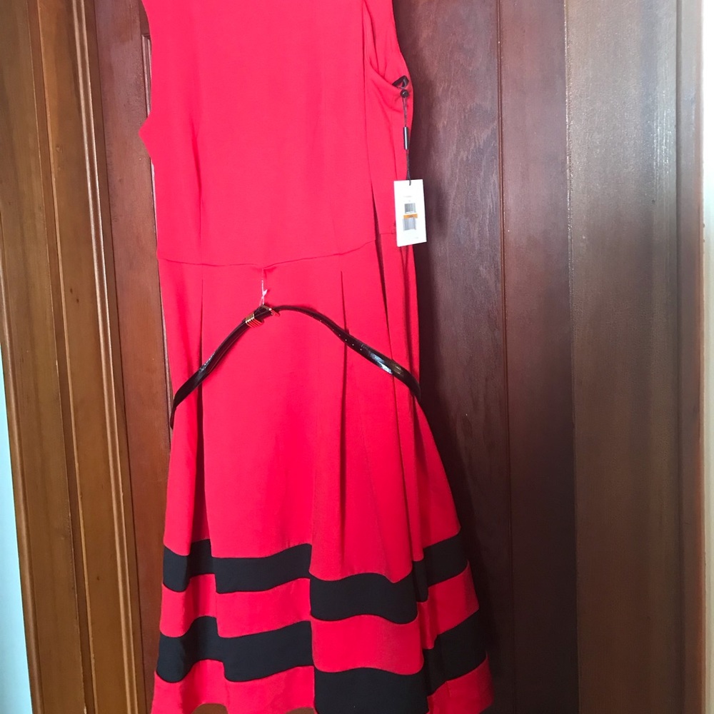 Calvin Klein Plus Red Stripe Dress 16W